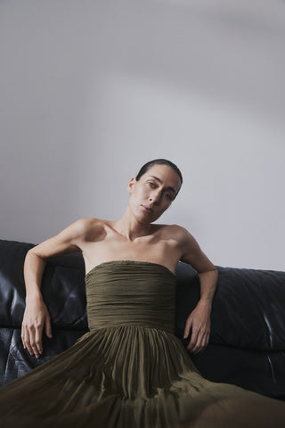 Envelope1976 Amalfi dress - Viscose Dress Dark olive