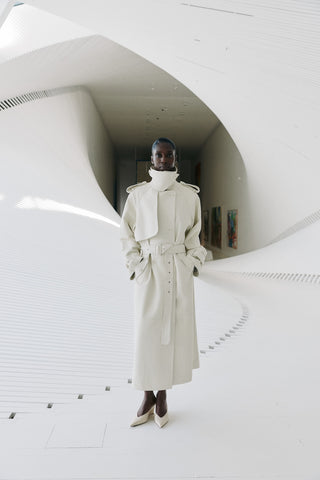 Envelope1976 Majorstuen trench Jacket Cream croc