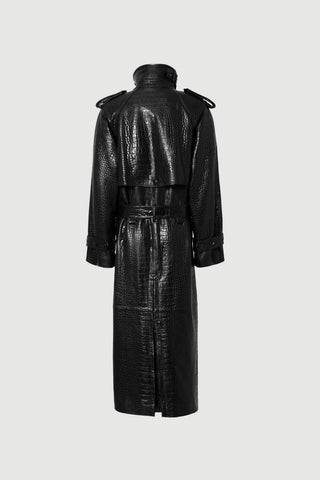 Envelope1976 Majorstuen trench, Black croc Jacket Black croc