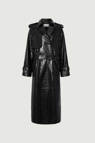 Envelope1976 Majorstuen trench, Black croc Jacket Black croc