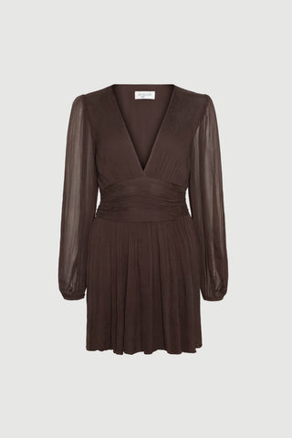 Envelope1976 Riviera dress short - Viscose Dress Dark brown