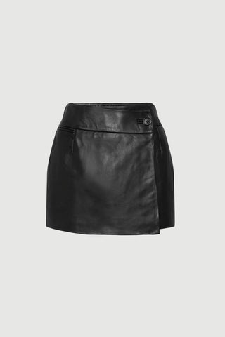 Envelope1976 Rue skirt leather - Black Skirt Black