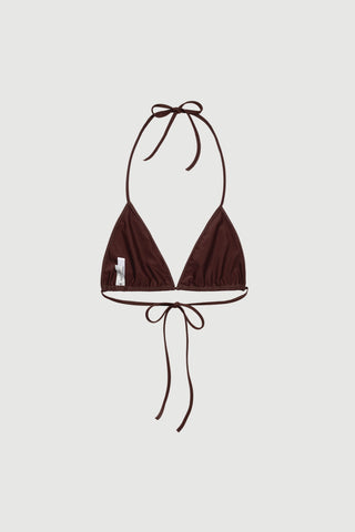 Envelope1976 Sea bikini top - Recycled polyamide Bikini Dark coffee