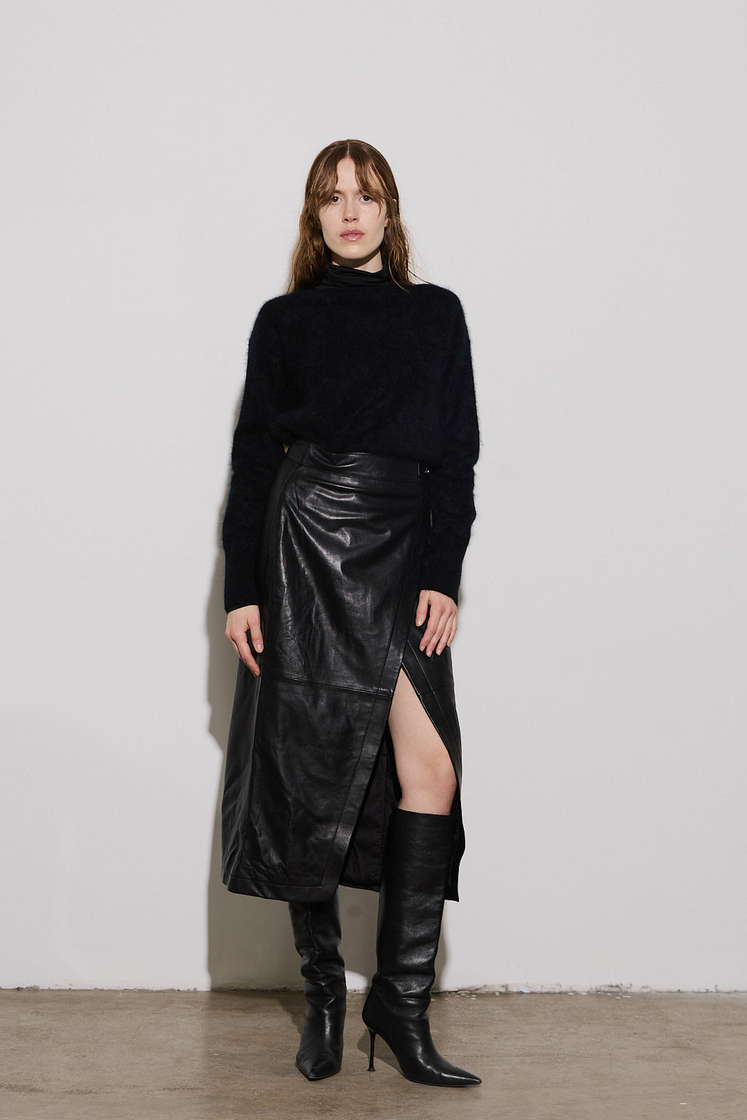 Envelope1976 Band skirt - Leather Skirt Black