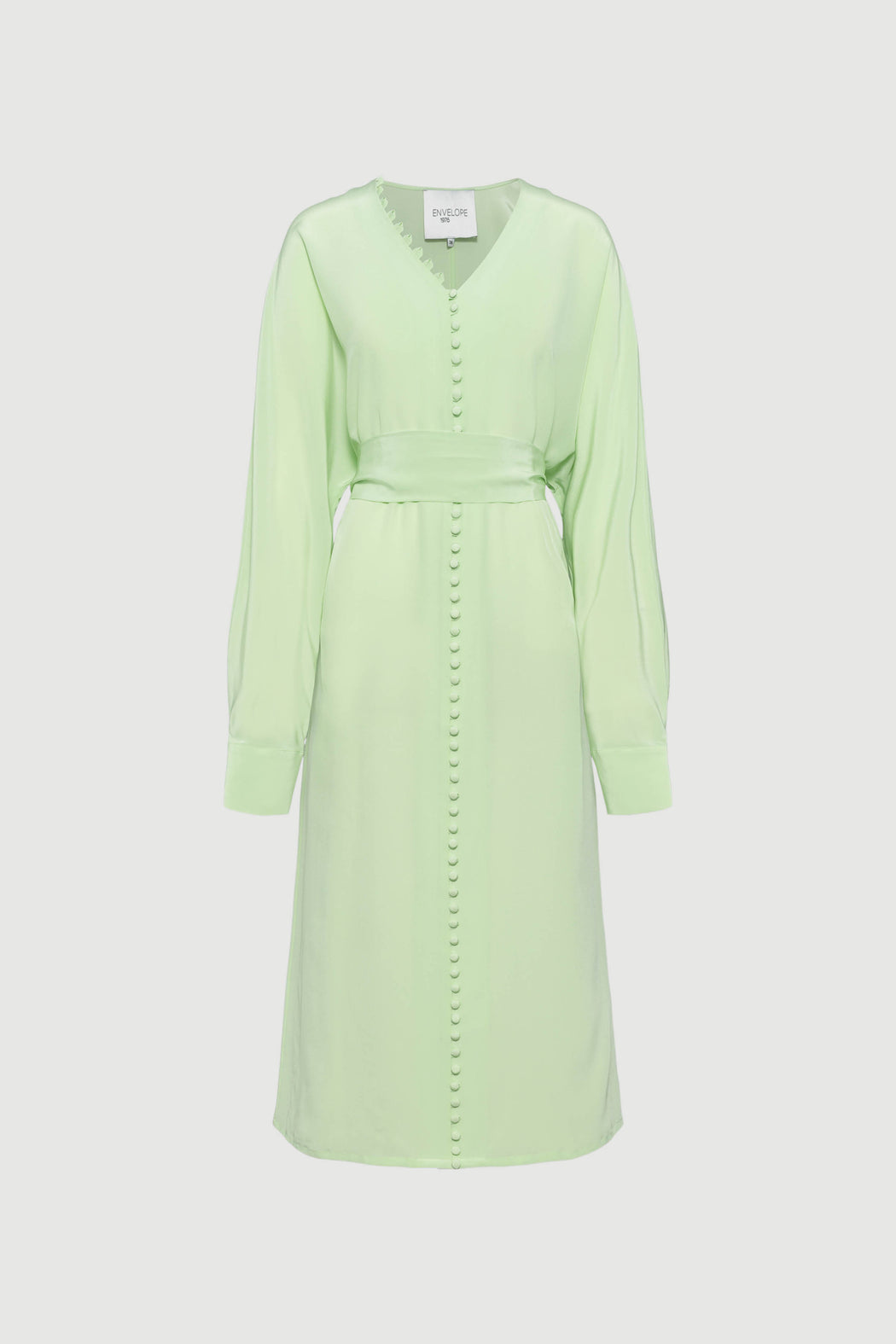 Envelope1976 Cannes dress - CDC silk Dress Green ash