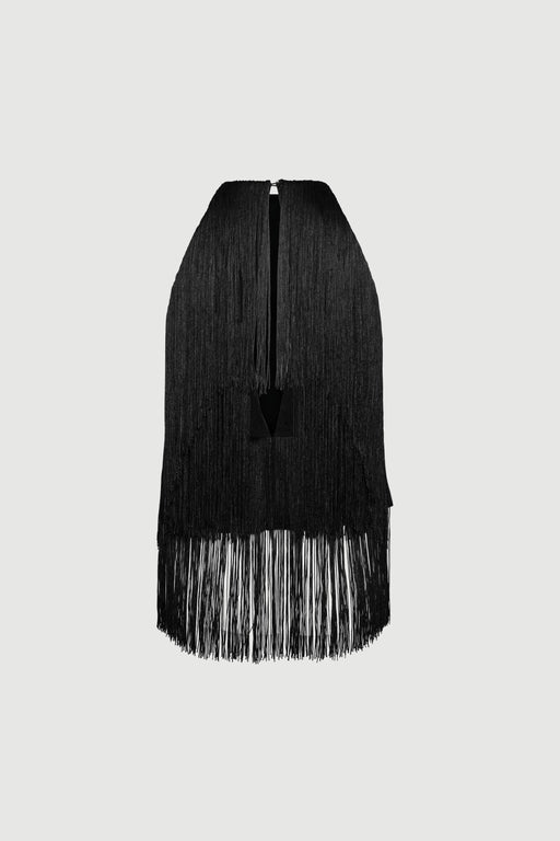 Envelope1976 Fringe top - Cupro & Viscose Top Black