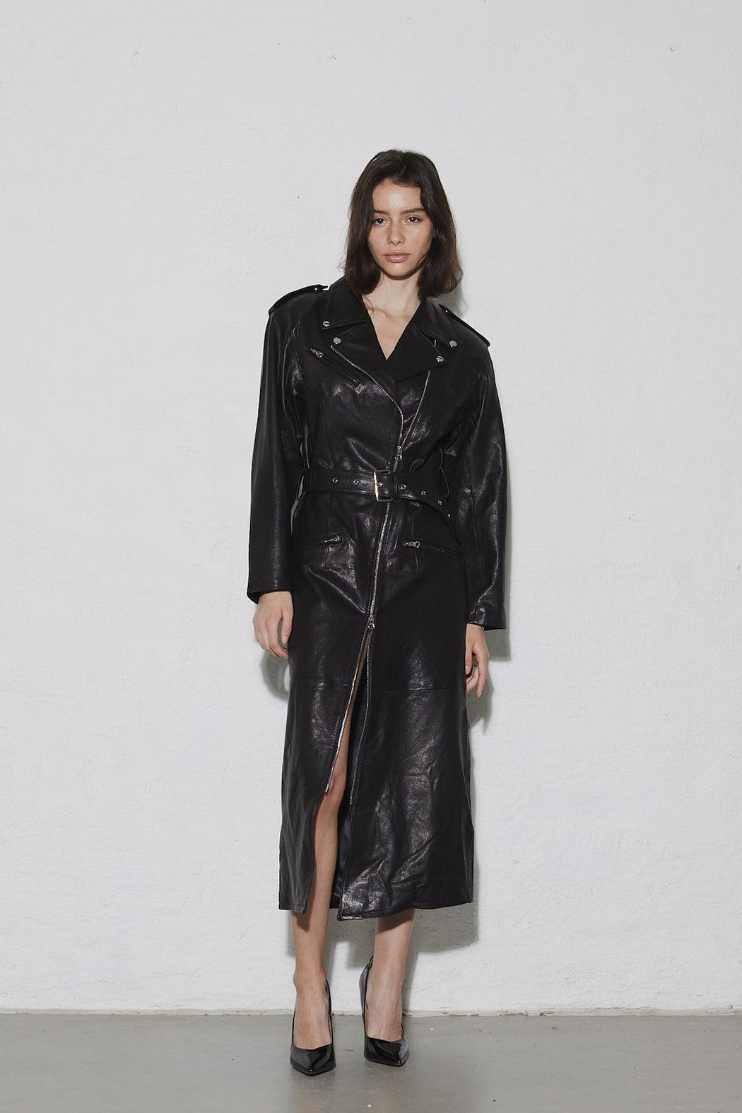 Envelope1976 Jax dress long - Leather Dress Black