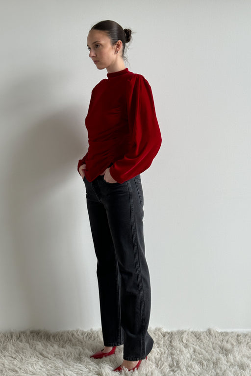 Envelope1976 Jet top velvet - Viscose Top Red