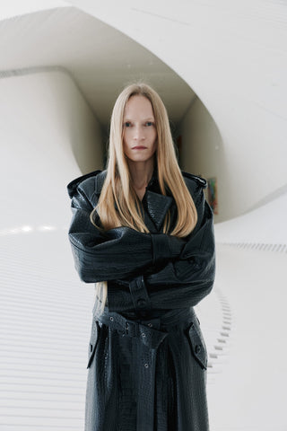 Envelope1976 Majorstuen trench Jacket Black croc