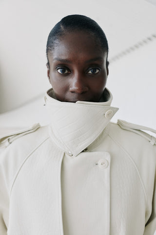 Envelope1976 Majorstuen trench Jacket Cream croc