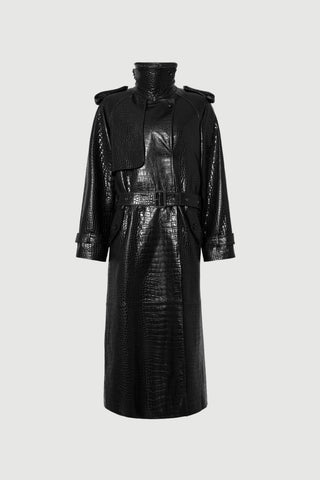 Envelope1976 Majorstuen trench, Black croc Jacket Black croc