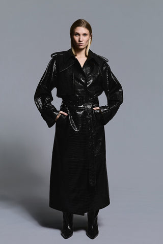 Envelope1976 Majorstuen trench coat Jacket Black croc