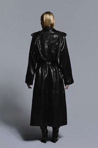 Envelope1976 Majorstuen trench coat Jacket Black croc