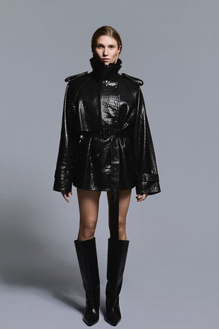 Envelope1976 Majorstuen trench jacket Jacket Black croc