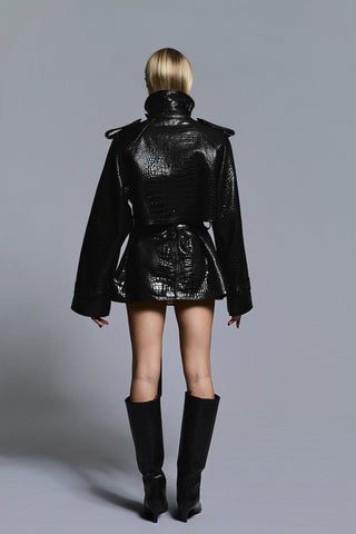 Envelope1976 Majorstuen trench jacket Jacket Black croc