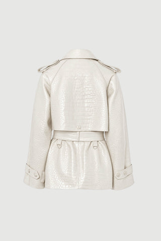 Envelope1976 Majorstuen trench short Jacket Cream croc
