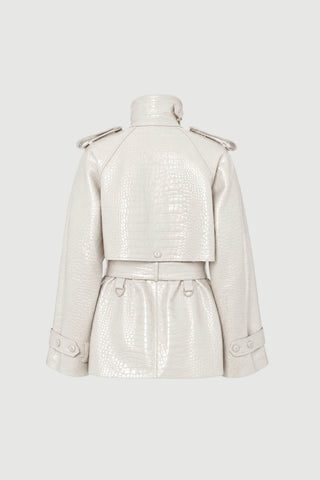 Envelope1976 Majorstuen trench short Jacket Cream croc