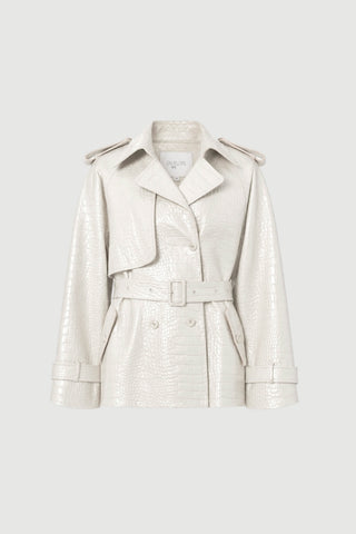 Envelope1976 Majorstuen trench short Jacket Cream croc