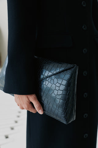 Envelope1976 Onyx clutch Bags Black croc