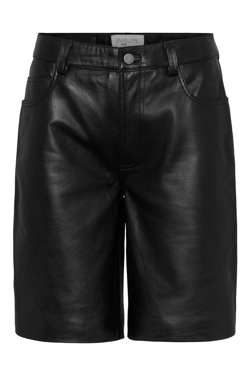 Envelope1976 Plot shorts - Leather Shorts Black