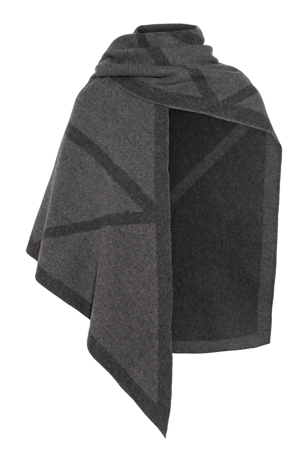 Envelope1976 Triangle scarf - Merino wool Scarf Volcano / Dark grey