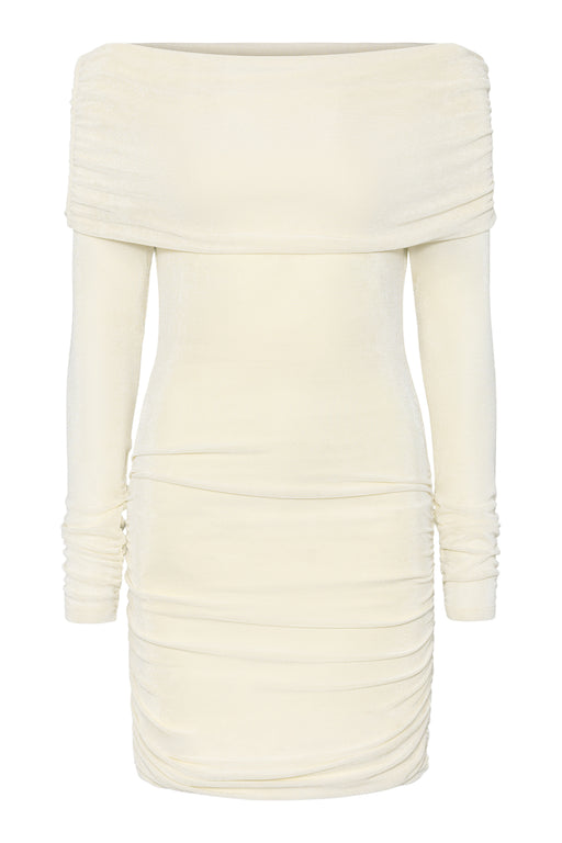 Envelope1976 Turn up dress short - Viscose Dress Cream